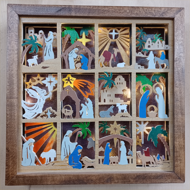 (image for) Lighted Nativity Shadow Box